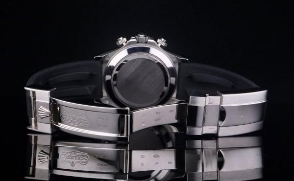 Roleex Cosmograph Daytona chronograph Black Rubber Strap White Dial