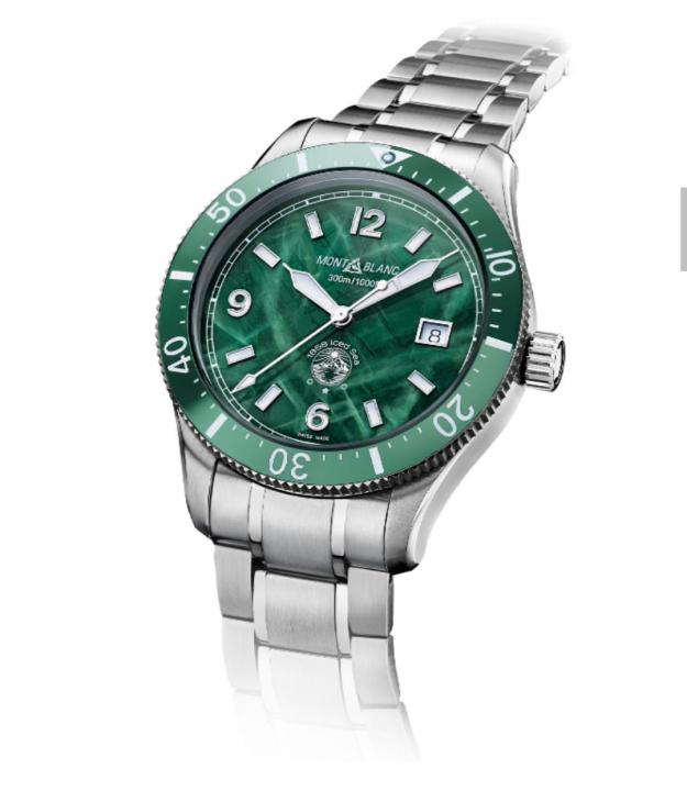 Montblanc 1858 Iced Sea Automatic Date 0 Oxygen Silver Green