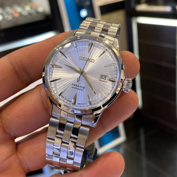 Seiko Prasage Cocktail Time Automatic Japan Date Silver