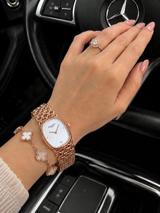 Patek Phillipe Women Rosegold White Dial