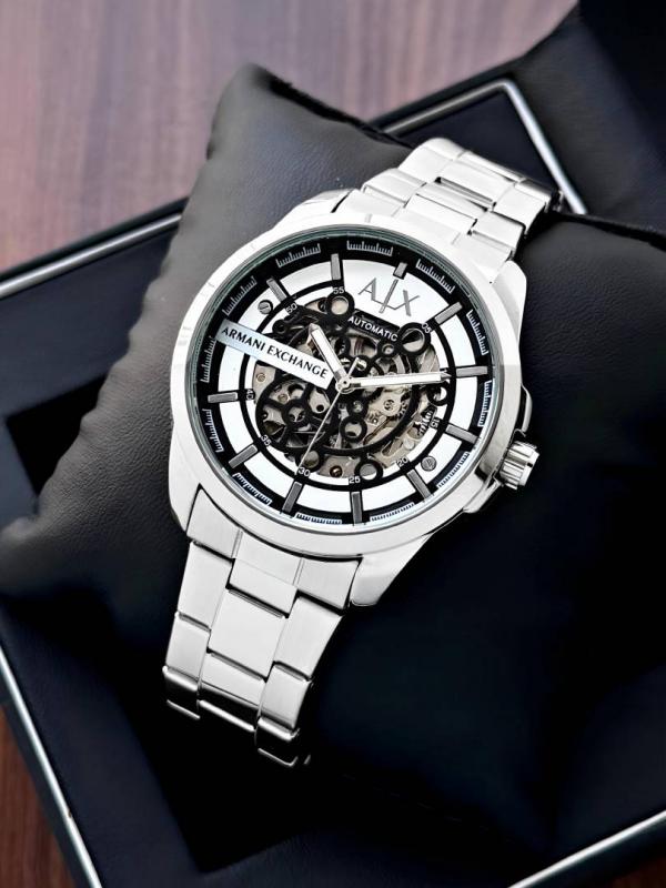 Armaann_i Exchange Ax2418 Hampton Automatic silver Black and white