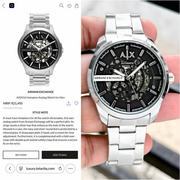 Armaann_i Exchange Ax2418 Hampton Automatic silver Black