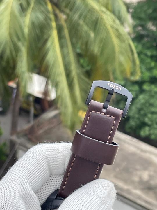 FOSSSIL  BRONSON AUTOMATIC BROWN LEATHER AT319