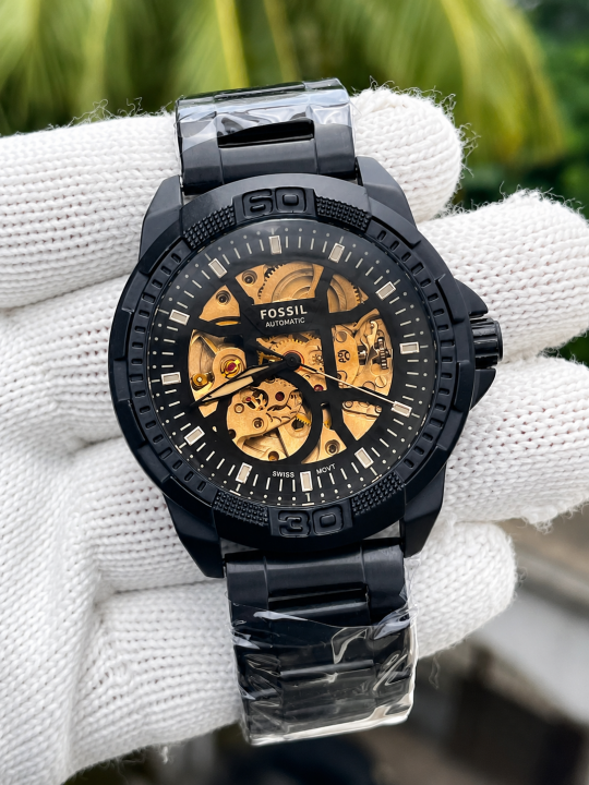 FOSSSIL BRONSON AUTOMATIC ME3256 BLACK BROWN AT234