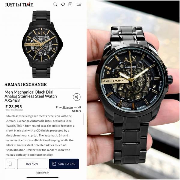 Exchange Armaann_i Ax2418 Hampton Automatic full black and gold