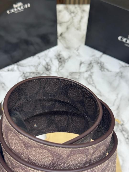 Coac Signature Belt Combo With Reversible Belt Including Box Dust Bag And Carry Bag (C22-Apricot)