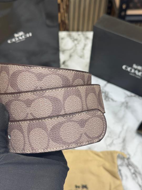 Coac Signature Belt Combo With Reversible Belt Including Box Dust Bag And Carry Bag (C22-Apricot)
