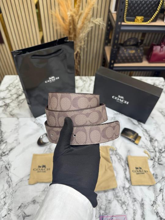 Coac Signature Belt Combo With Reversible Belt Including Box Dust Bag And Carry Bag (C22-Apricot)