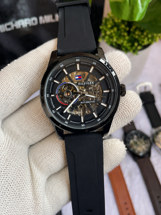 Tommyy  Hilfiger Automatic Silicon Belt Full Black AT145