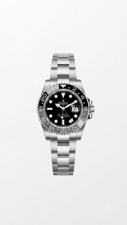 Roleex GMT Master II Automatic Silver Black Dial