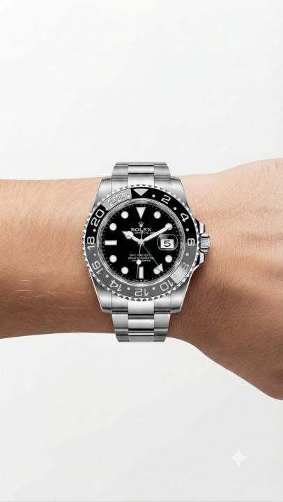 Roleex GMT Master II Automatic Silver Black Dial