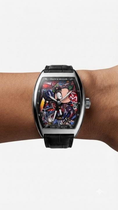 Franck Muller Vanguard Color Dreams Loes Van Delft Black Leather Strap