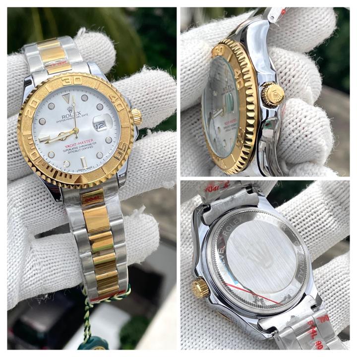 Roleex Yachtmaster Two Tone White Dial Sweep Movement AT464