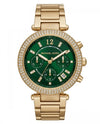 Michea_l kors Paker gold green dail