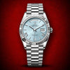 Rolex 36mm Day Date Stainless Steel Sky Blue Dial