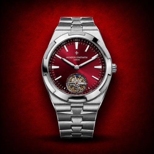 Vacheron Constantin Overseas Flying Tourbillon Stainless Steel Wine Dial