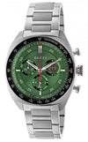 Guccci Interlocking Chronograph Japan Silver Green Dial