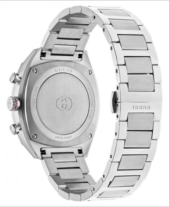 Guccci Interlocking Chronograph Japan Silver Green Dial