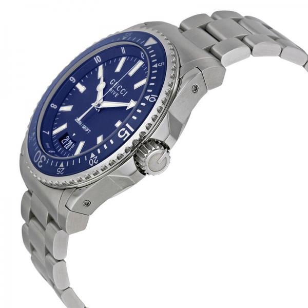 Guccci Dive Stainless Japan Silver Blue Dial