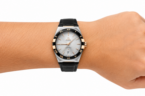 Omegga Constellation Co-Axial Chronometer Black Leather Strap