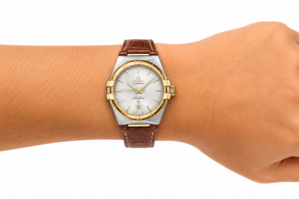 Omegga Constellation Co-Axial Chronometer Brown Leather Strap