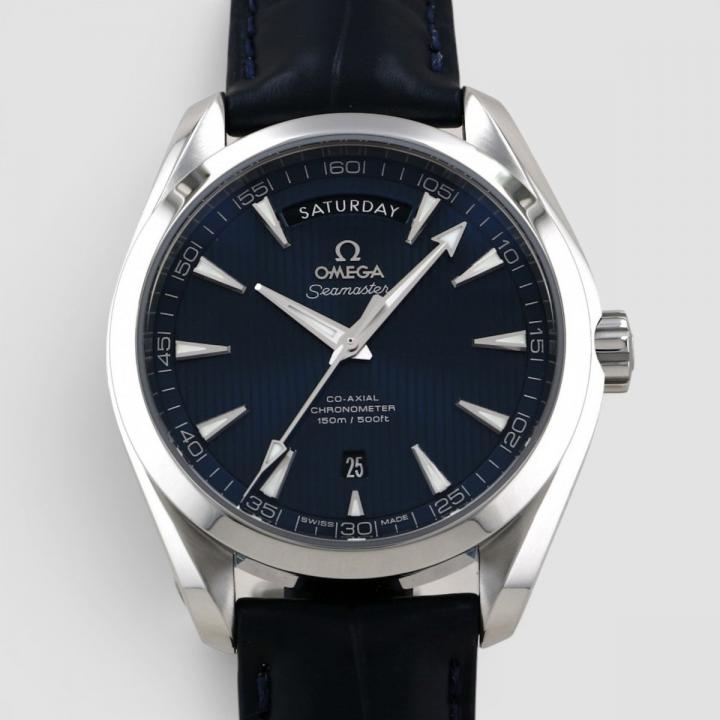 Omegga Seamaster Japan Blue Leather Strap