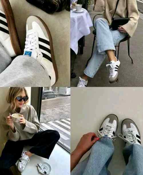 adidaass samba white black for her fix