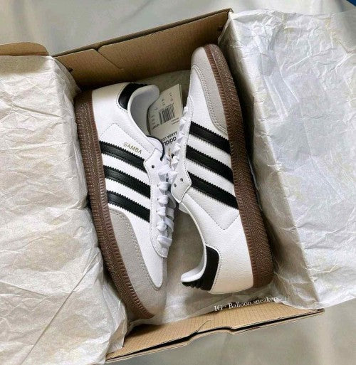 adidaass samba white black for her fix