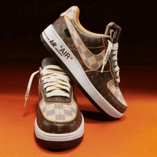 Nikkee Airforce 1 Low x Louiiss Vuittoonn Virgil Abloh Brown
