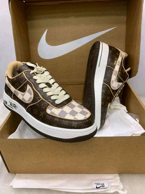 Nikkee Airforce 1 Low x Louiiss Vuittoonn Virgil Abloh Brown