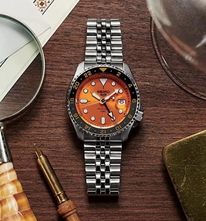 Seiko 5 Sports GMT Thong Orange Limited Edition Men  SSK005K1