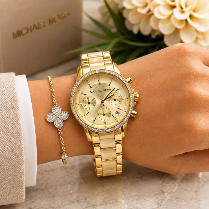 Michael l Kors Bradshaw Diamond Gold