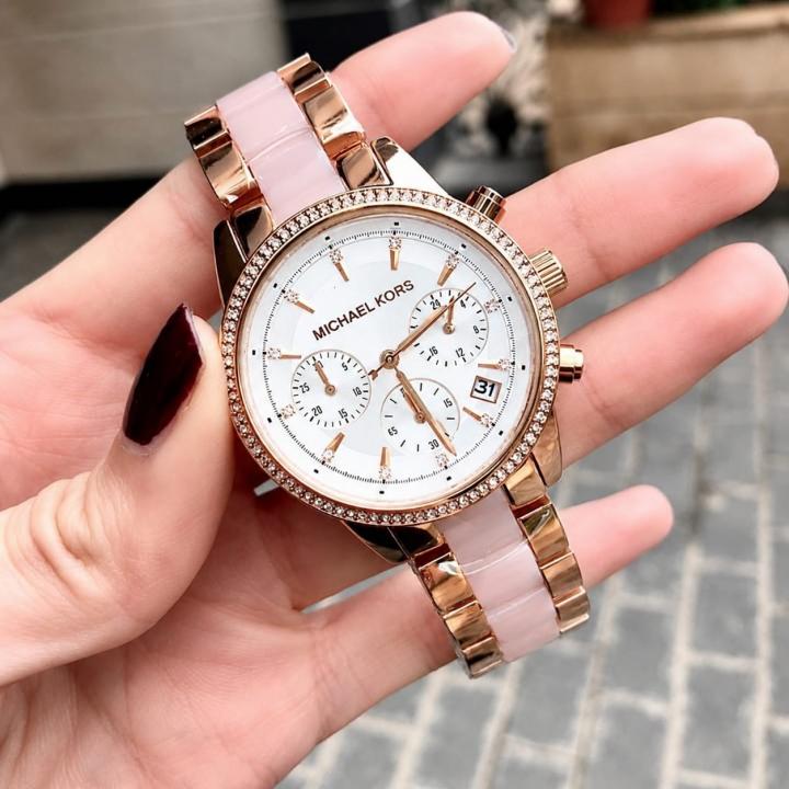 Michael l Kors Bradshaw Diamond Rosegold White Dial