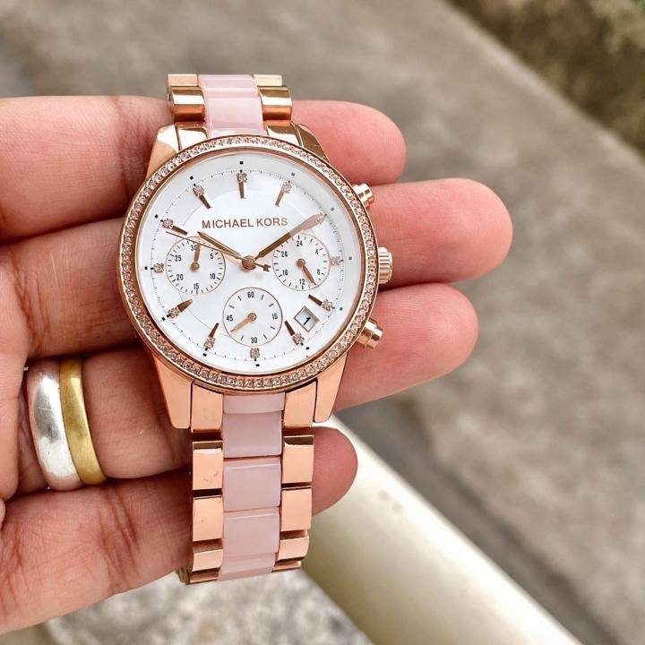 Michael l Kors Bradshaw Diamond Rosegold White Dial