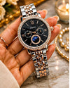 Fossiil Women Chronograph Sunmoon Rosegold Two Tone