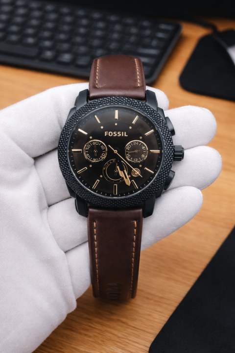 FOSSIIL MACHINE CHRONO BROWN LEATHER BELT AT290