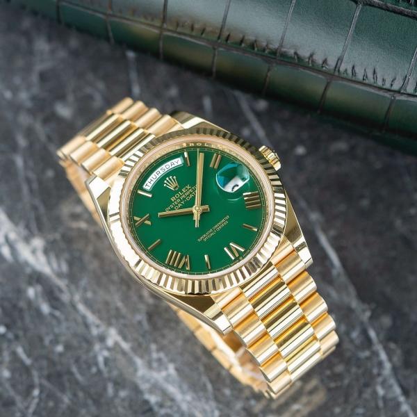 Rolee_x Oyster Perpetual Day Date 40 Battery Gold-Green