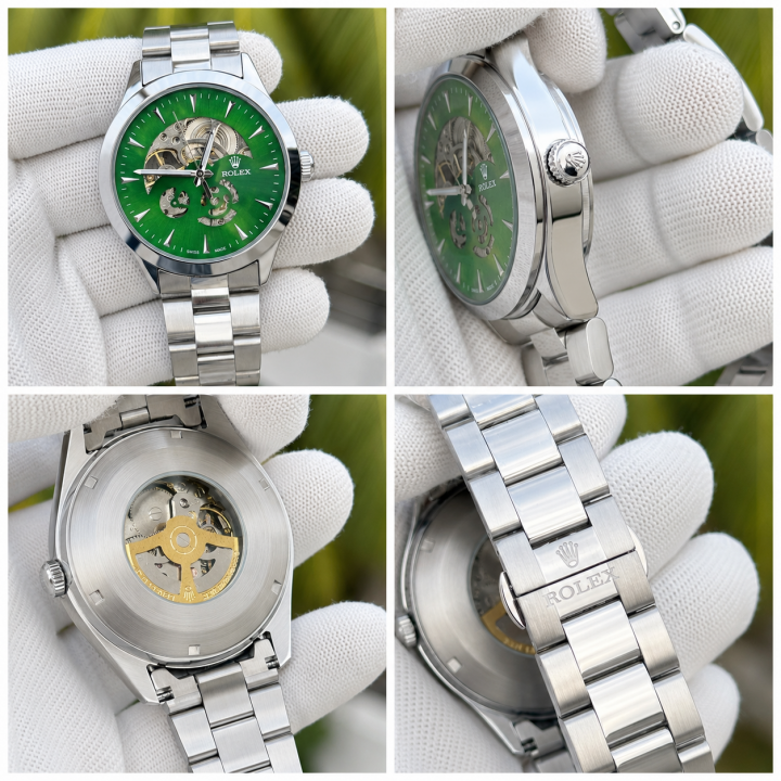 Roleex Automatic Silver Green Dial AT415