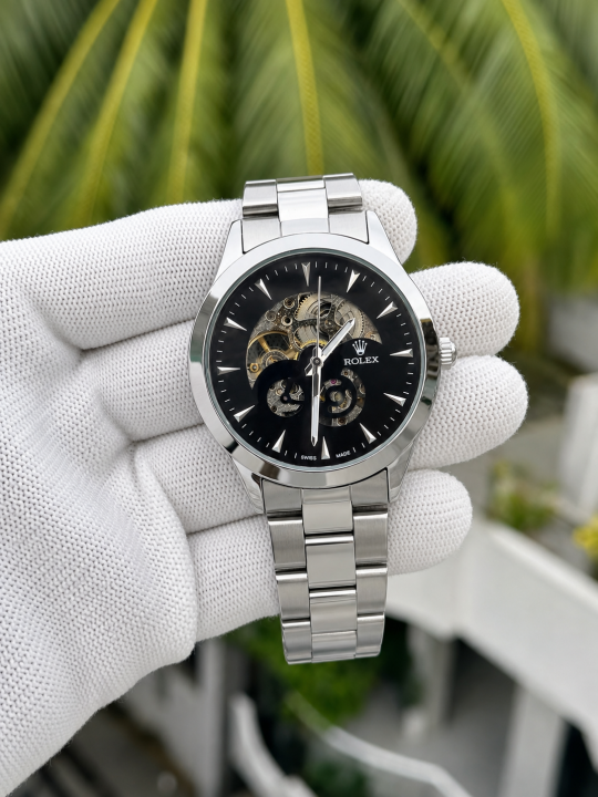 Roleex Automatic Silver Black Dial AT415