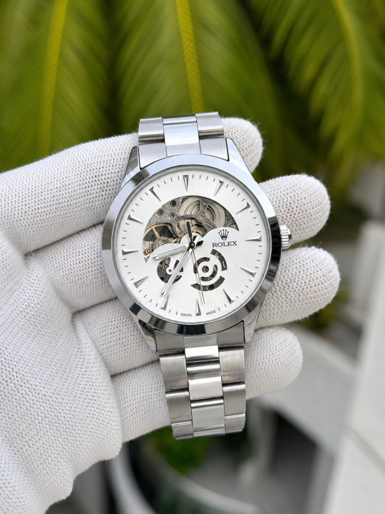 Rollex Automatic Silver White Dial AT415