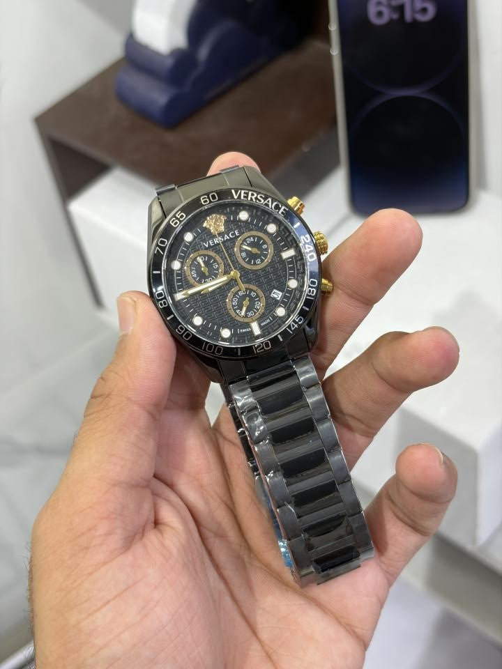 VERSAC CE GRECA MENS CHRONOGRAPH STORE ARTICLE BLACK 956