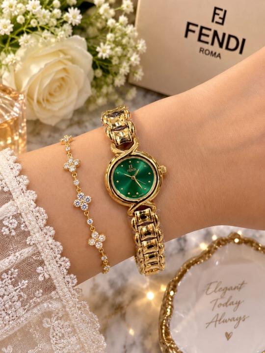 Fenddi Women TIMEPIECES F103300401 Gold Green