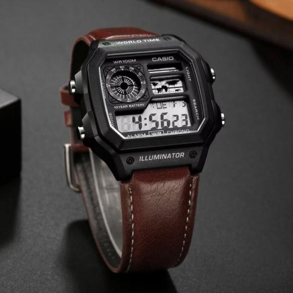 CASIO AE 1200 ILLUMINATOR LEATHER BROWN