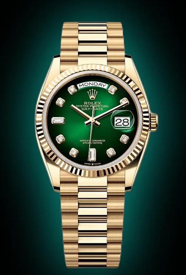 ROLEEX DAYDATE GOLD GREEN DIAMOND DIAL 299