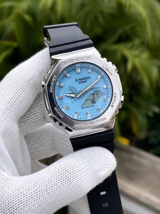 CASIO G-SHOCK 2100 METAL SILVER TIFFANY DIAL AT196