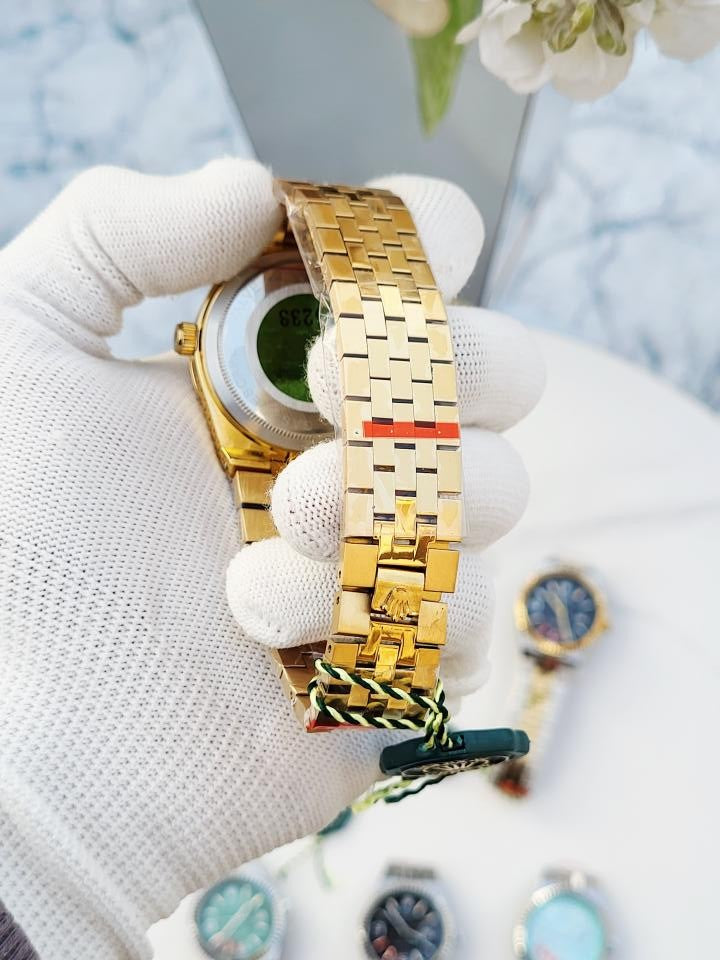 Roleex Land Dweller Gold Blue Dial AT381