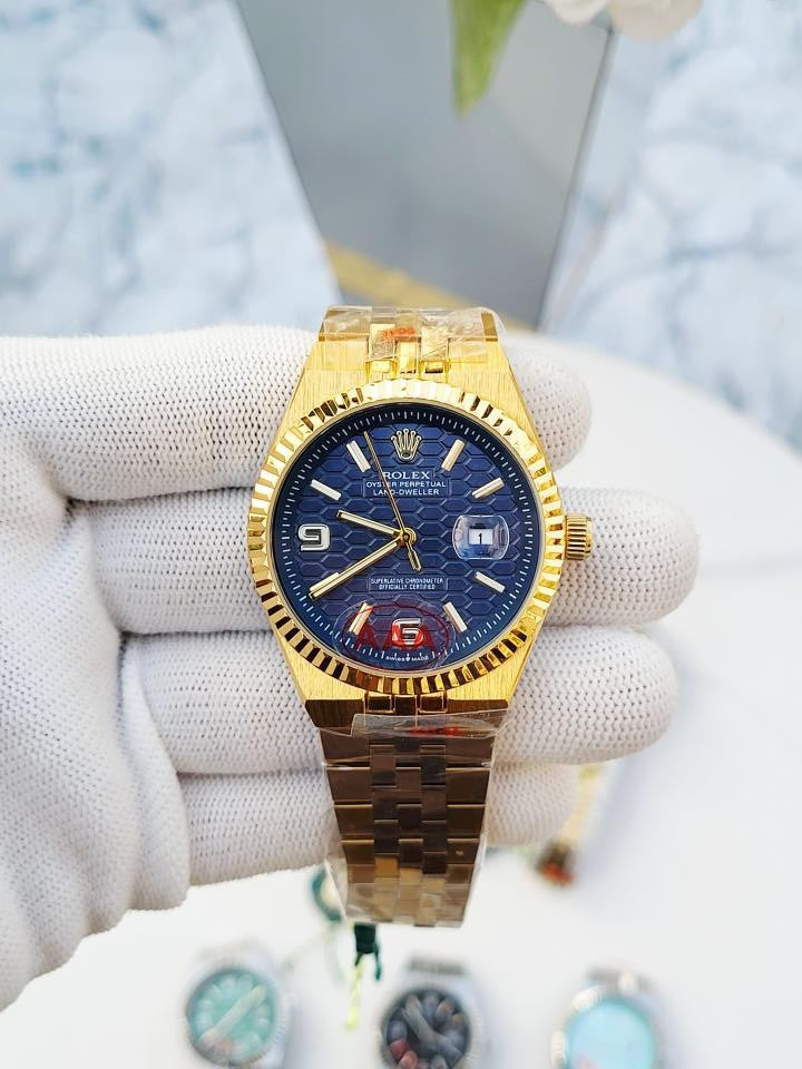 Roleex Land Dweller Gold Blue Dial AT381