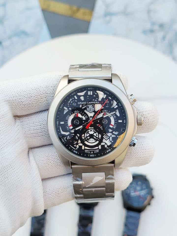 Tagg Heue Carrera CR7 CAL 1887 SILVER BLACK AT374
