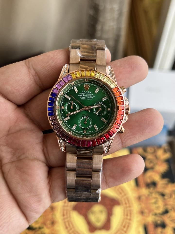 ROLEEX COPPER DIAMOND ALL WORKING PREMIUM WATCH