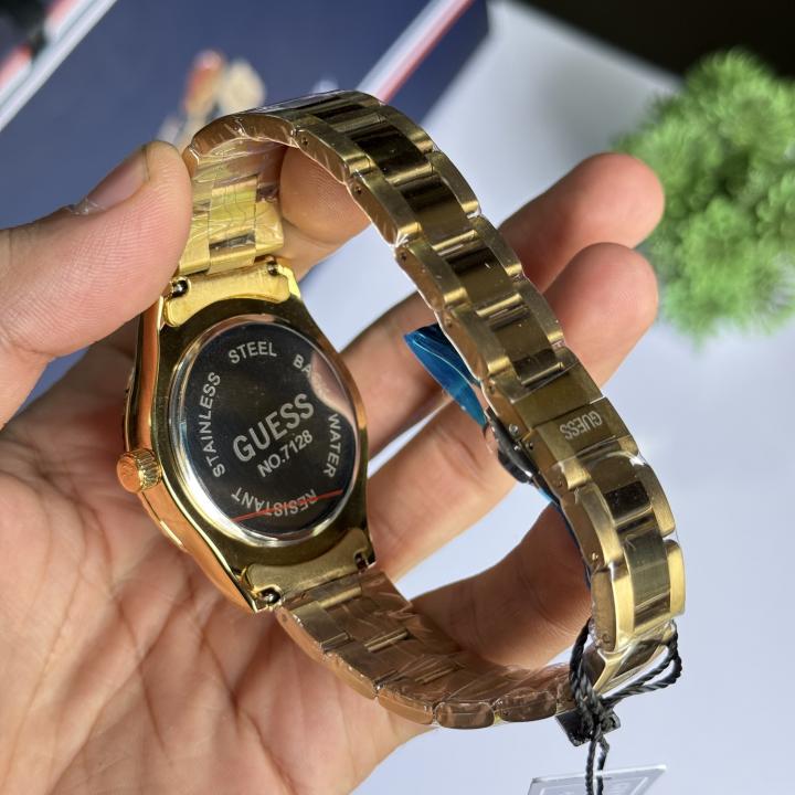 Guess Day Date Men Gold White watch